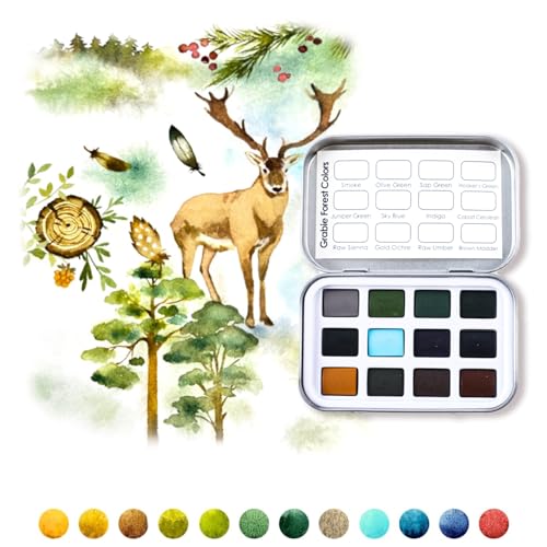 Grabie Pocket Watercolor Set,60 Colors Travel Watercolor Paint Bulk, Art Supplies for Painting, Great Watercolor Set for Artists, Amateur Hobbyists and Painting - Image 5