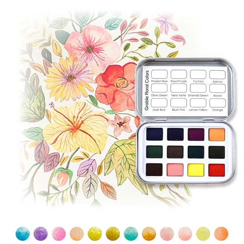 Grabie Pocket Watercolor Set,60 Colors Travel Watercolor Paint Bulk, Art Supplies for Painting, Great Watercolor Set for Artists, Amateur Hobbyists and Painting - Image 3