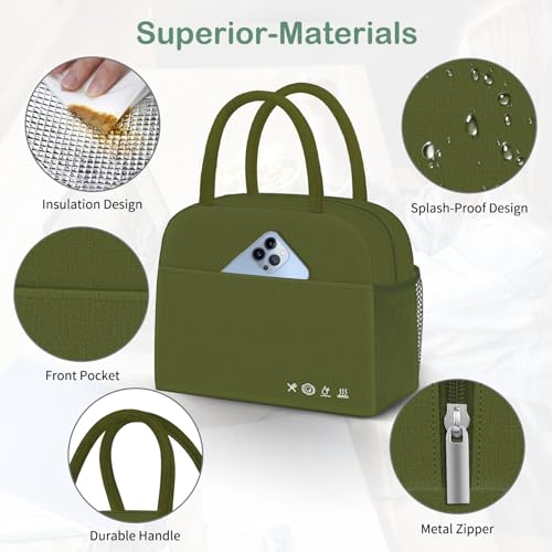 DALINDA Lunch Bag Women,Lunch Box for Women Men Reusable Insulated Lunch Tote Bag High Capacity for Travel Work Picnic - Image 2
