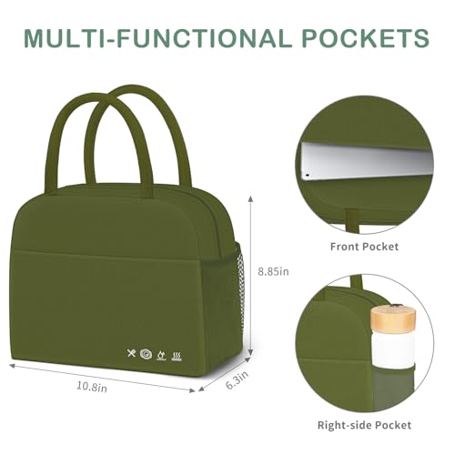 DALINDA Lunch Bag Women,Lunch Box for Women Men Reusable Insulated Lunch Tote Bag High Capacity for Travel Work Picnic - Image 5