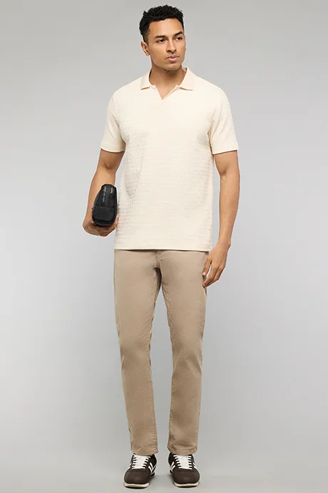 R&b Textured Polo T-Shirt with Short Sleeves