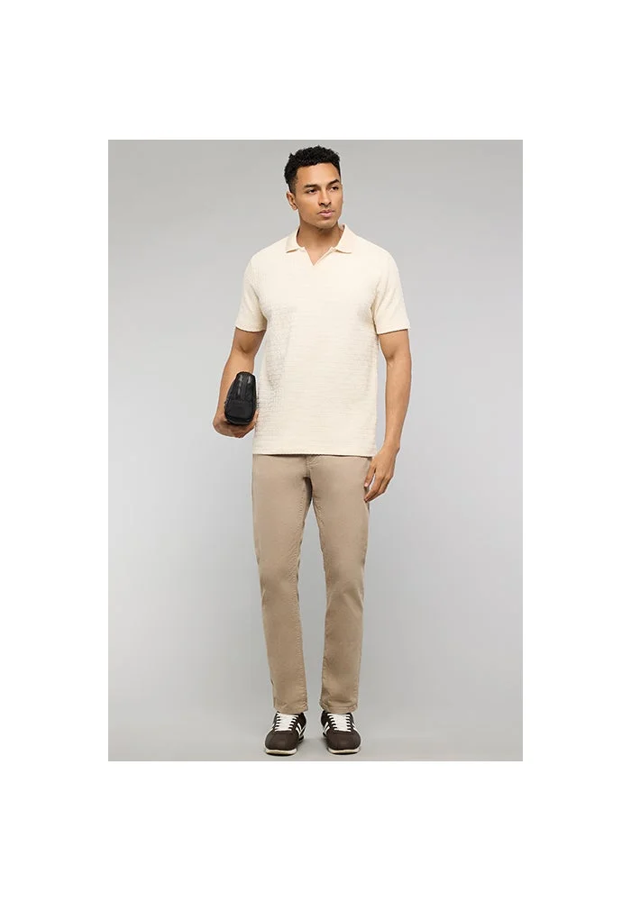 R&b Textured Polo T-Shirt with Short Sleeves