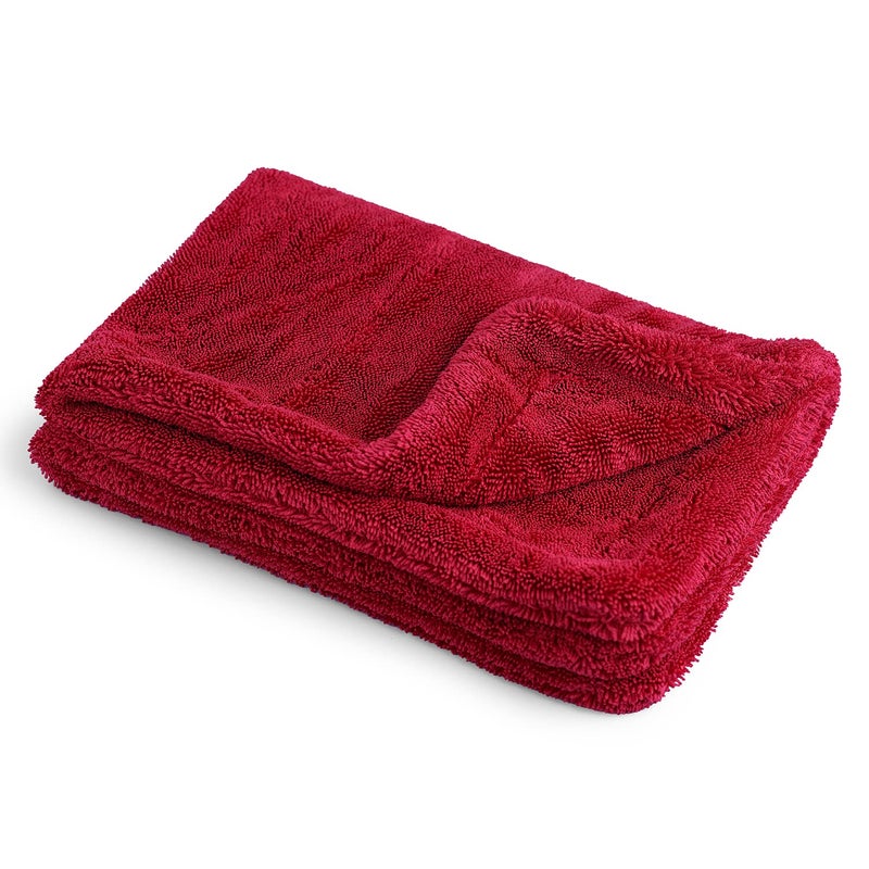 ShineXPro Microfiber Cloth for Car - Big Daddy 1500 GSM Large (60x40 CM) Twisted Loop Car Cleaning Cloth - Edgeless Design with Plush Pile and Lint Free Cloth for Drying and Detailing (Red) - Image 1