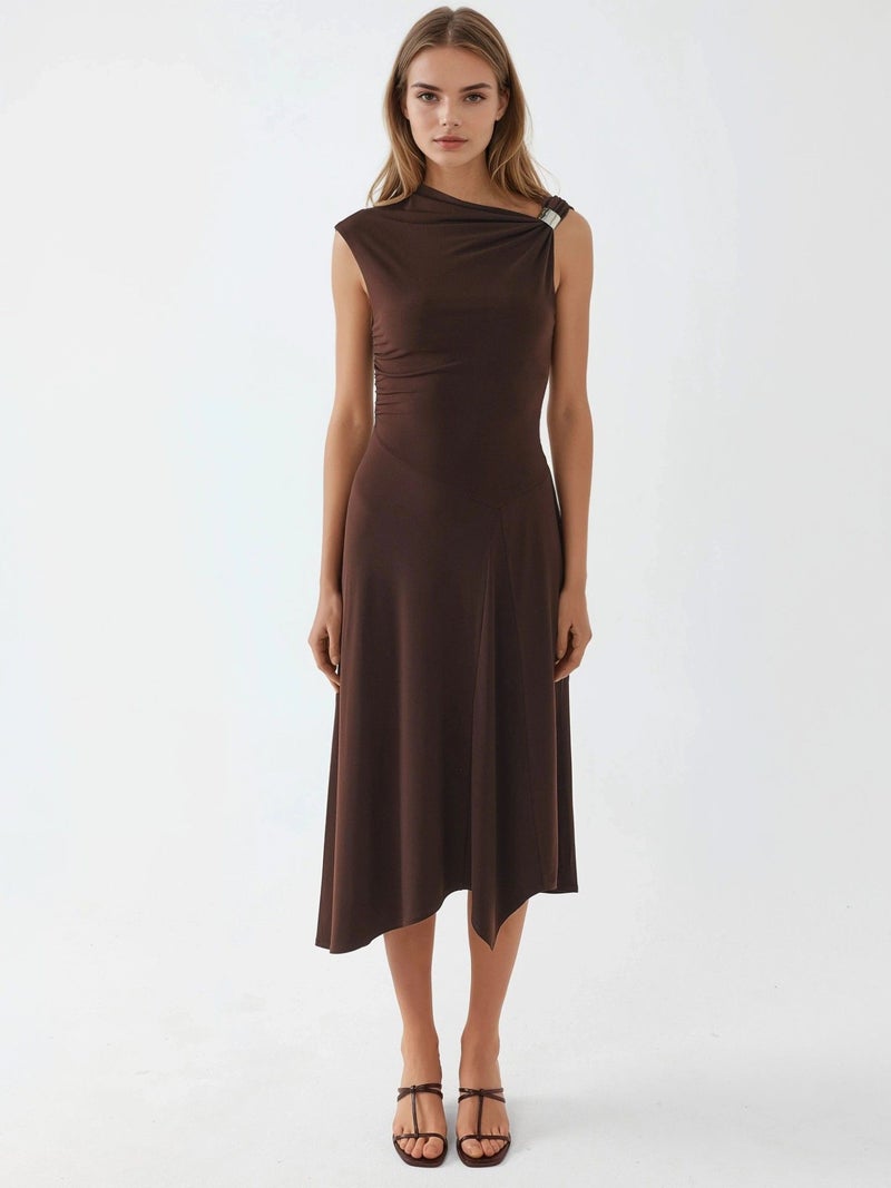 BUSEM Accessory Detailed Asymmetrical Midi Dress - Image 5