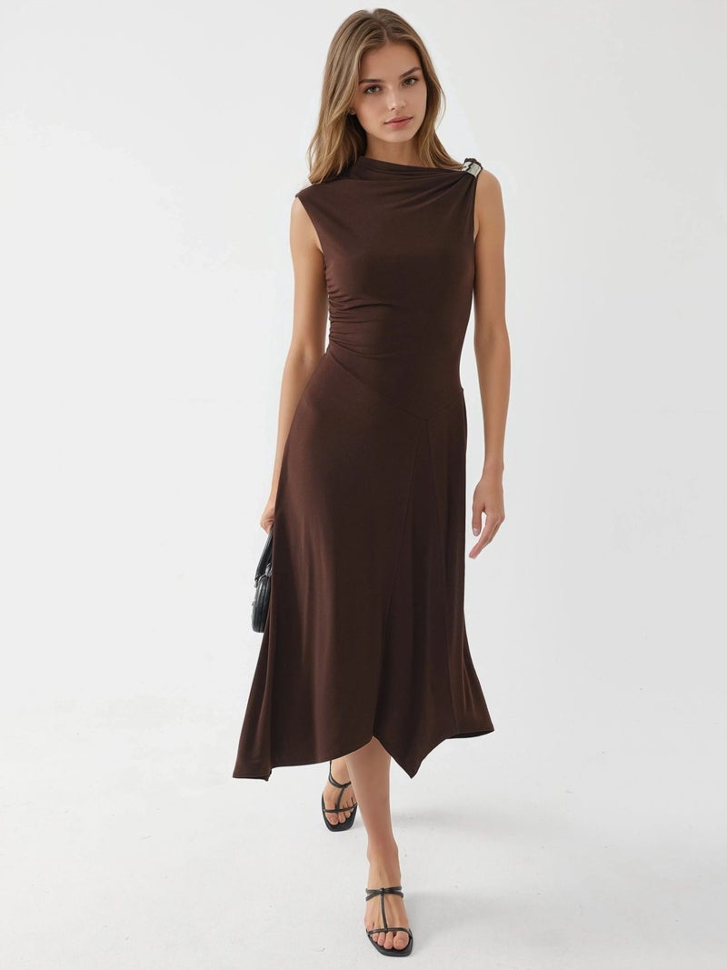 BUSEM Accessory Detailed Asymmetrical Midi Dress - Image 1