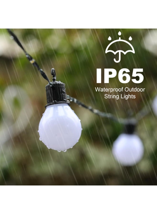 Solar String Lights G40 15m with 30 Vintage LED Bulbs – Warm White, Shatterproof, Weatherproof Outdoor Lighting for Patio, Garden & Backyard - Image 4