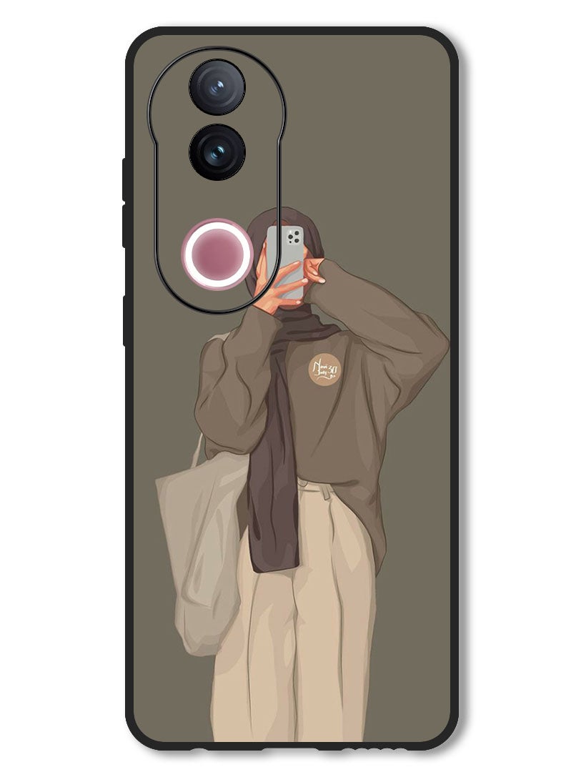 Theodor Case Compatible with Vivo V50 Protection Shockproof Bumper Cover Girl Taking Picture - Image 1