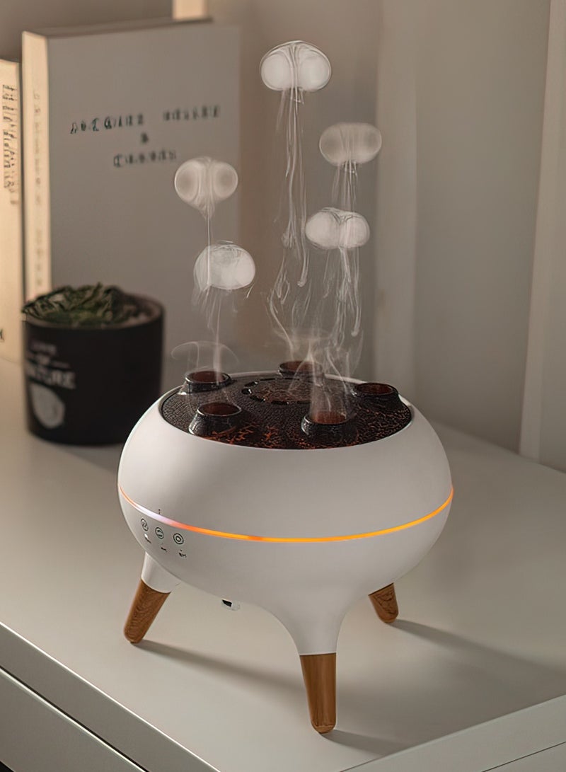 Rings Multiple Fragrance Diffusers Desktop Flame Humidifiers Household Heavy Fog Volume Colorful Lights Remote Control Gift For Girlfriend Sleep Aromatherapy Color Changing Machine  - Image 1