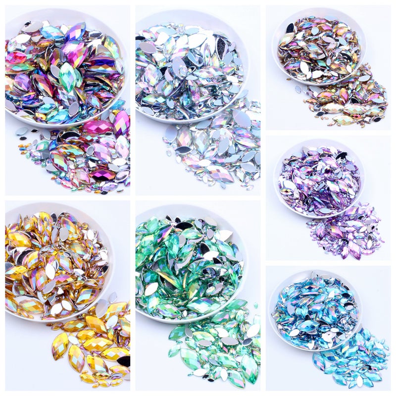 Spherical Horse'S Eye Drill Flat Bottom Drill Magic Color Ab Plaid Eyebrow Hairpin Cream Glue Nail Art Diy Material Drill Accessories - Image 2
