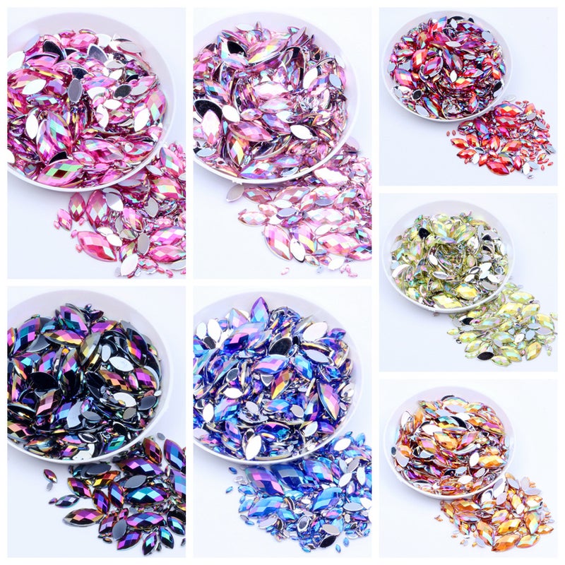 Spherical Horse'S Eye Drill Flat Bottom Drill Magic Color Ab Plaid Eyebrow Hairpin Cream Glue Nail Art Diy Material Drill Accessories - Image 3