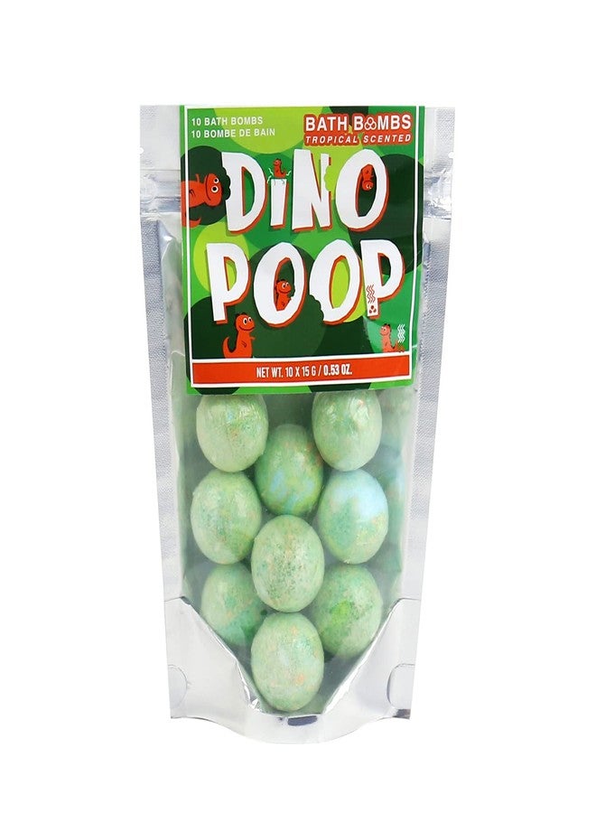 Gift Republic Dinosaur Poop Bath Bombs Tropical Scented Mini Green Bath Bombs for Kids Fun Bathtime Fizzies 10 Pack for Boys Girls Pampering Gift Set - Image 1