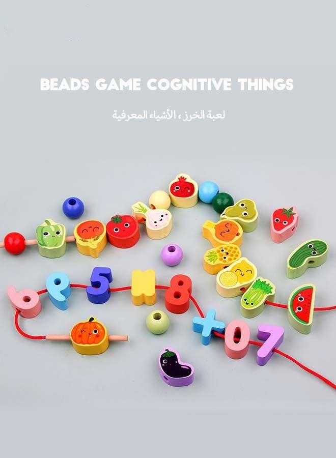 DURKU Wooden Lacing Beads Toy Set with Storage Box - Educational Game for Parent-Child Interaction and Art Creativity Skills Development - Ideal for Multiple Themes - 95 Pieces - Image 5