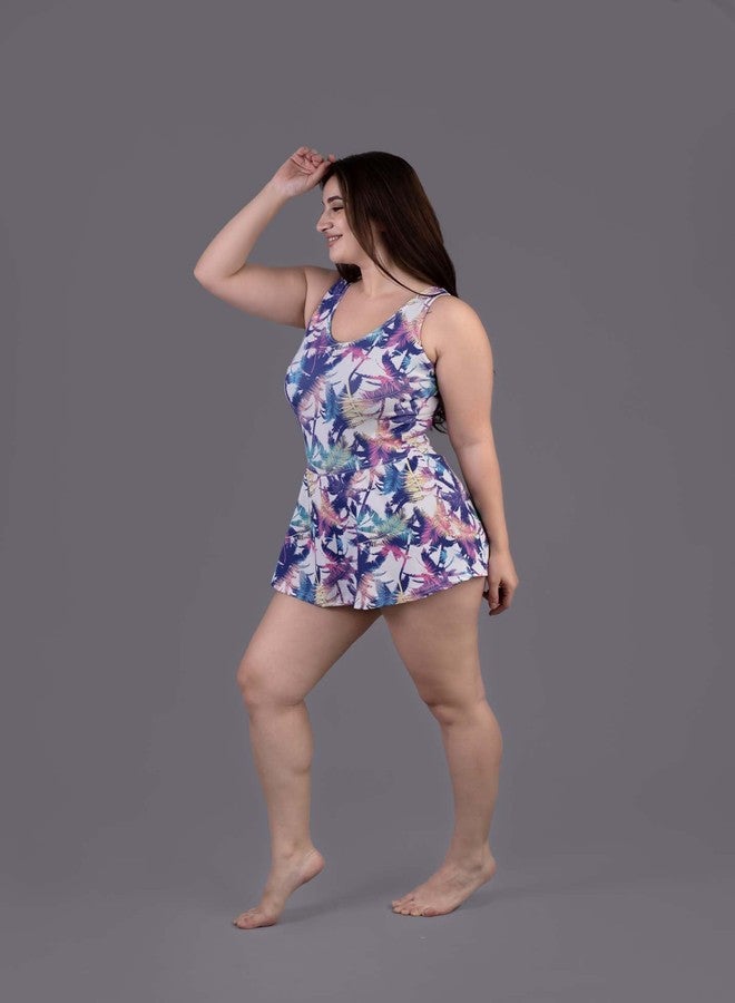 كيب فيت فستان سباحة مبطن من قطعة واحدة من Keepfit بمقاسات كبيرة مع شورت داخلي متصل للنساء متعدد الألوان | ملابس سباحة للنساء - Image 4