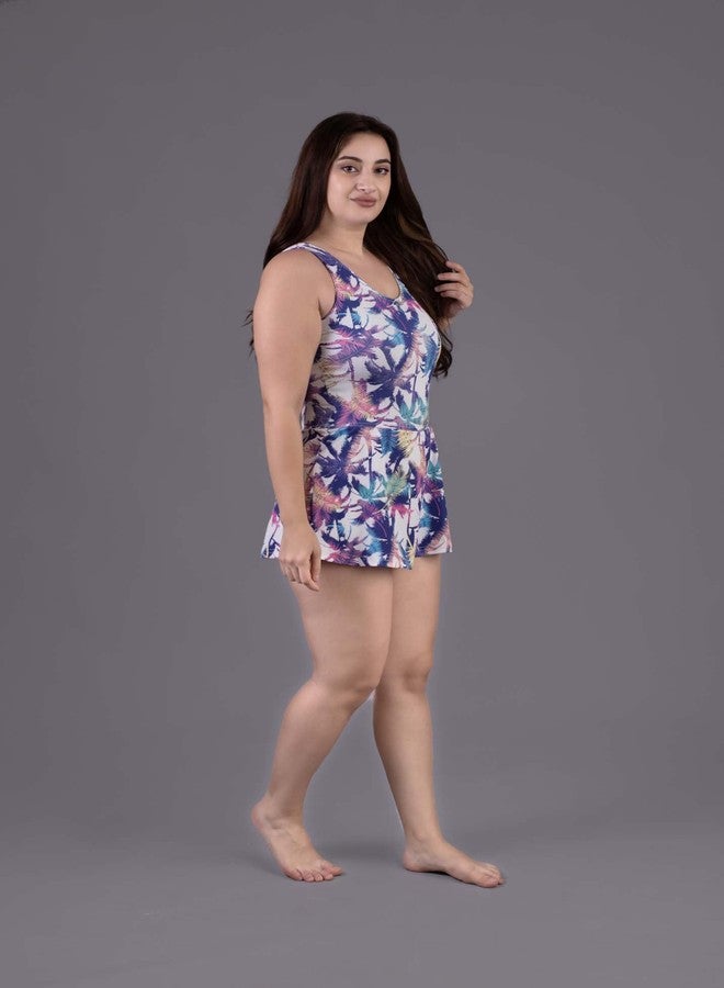 كيب فيت فستان سباحة مبطن من قطعة واحدة من Keepfit بمقاسات كبيرة مع شورت داخلي متصل للنساء متعدد الألوان | ملابس سباحة للنساء - Image 3