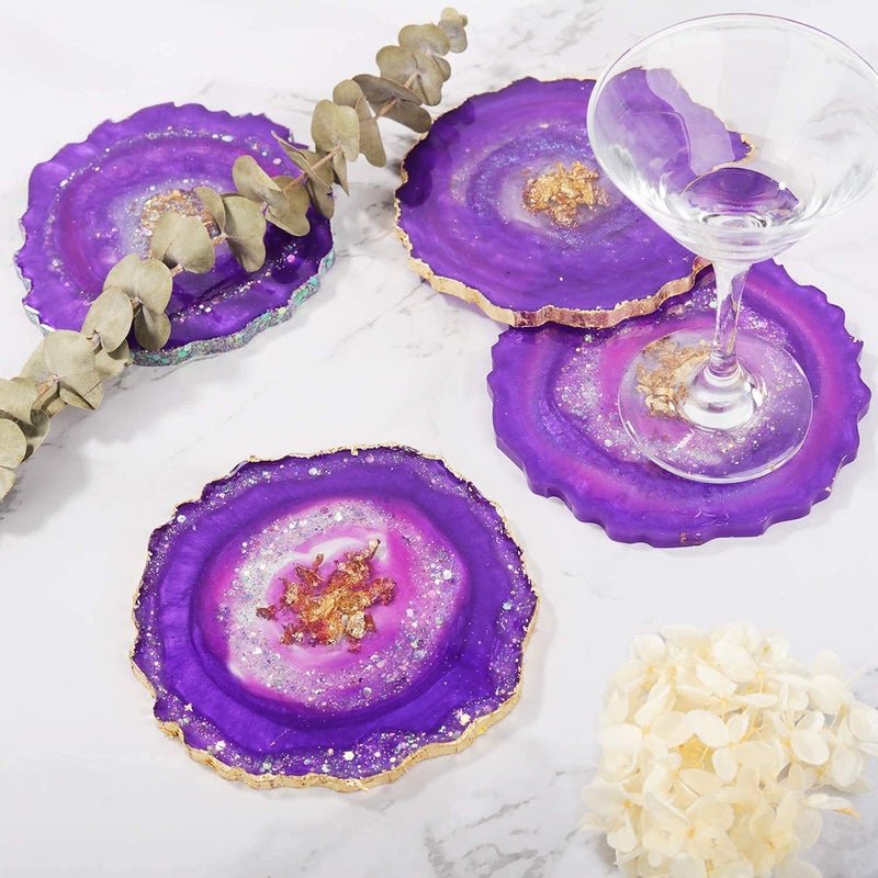 AmigozZ(Size 4.2inch/11cm) Resin Coaster Moulds,Silicone Moulds for Resin Casting,Silicone Agate Coaster Moulds for Making Resin Geode,Agate Slice Coasters,Cup Mats,Home Decoration-(1pc) - Image 4