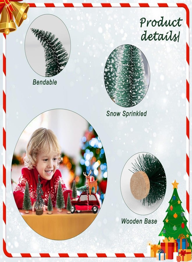 ONESING 30 Pcs Christmas Accessories - Bottle Brush Trees, Bench, Pathway Light, Miniature Village Sets for Home Indoor Holiday Party Decorations - Image 3
