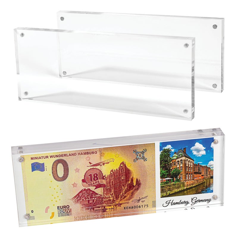 Mammoth Mammoth DuraClear 3x8 Inches Thick Premium Grade Acrylic Magnetic Photo Frame - Easy Open  Frameless Design  Durable  and Multi-Use