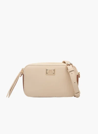Flora Bella By Shoexpress Women's Textured Crossbody Bag with Zip Closure and Adjustable Strap