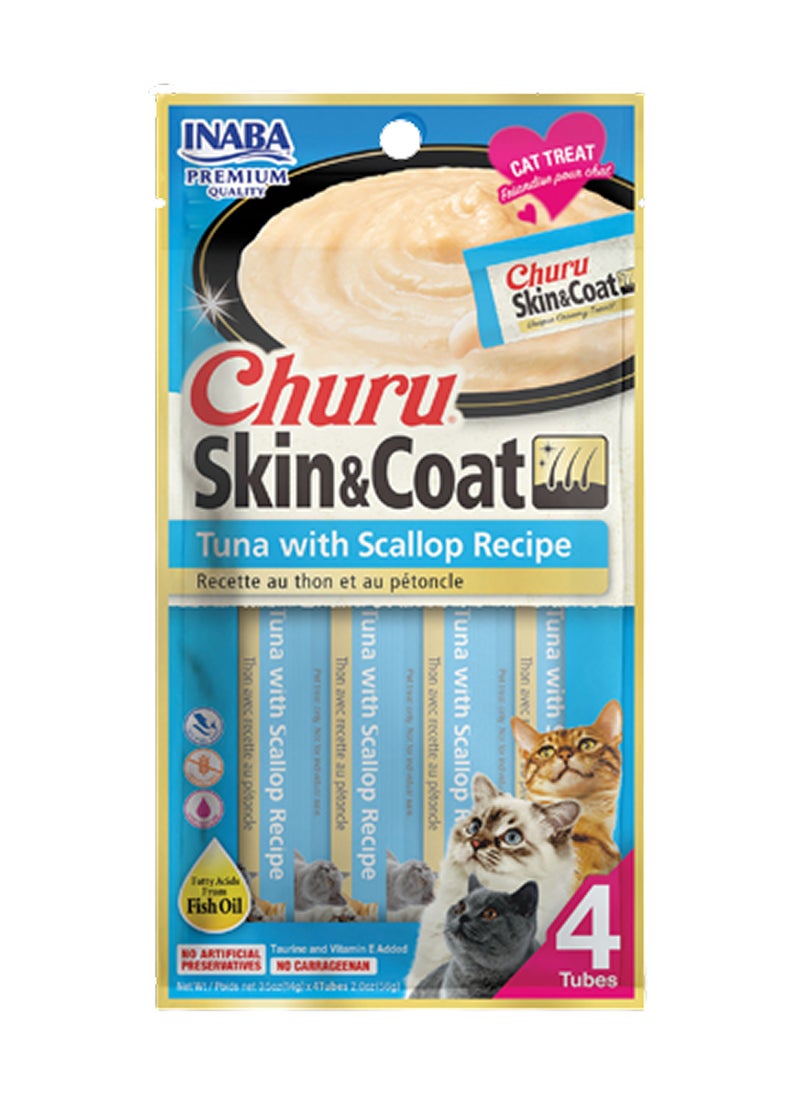 INABA Churu Skin And Coat Tuna With Scallop Recipe 56g  - Image 1