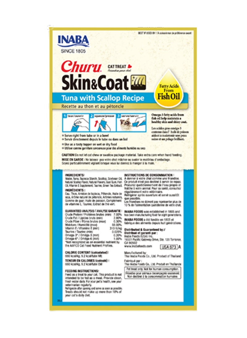 INABA Churu Skin And Coat Tuna With Scallop Recipe 56g  - Image 2