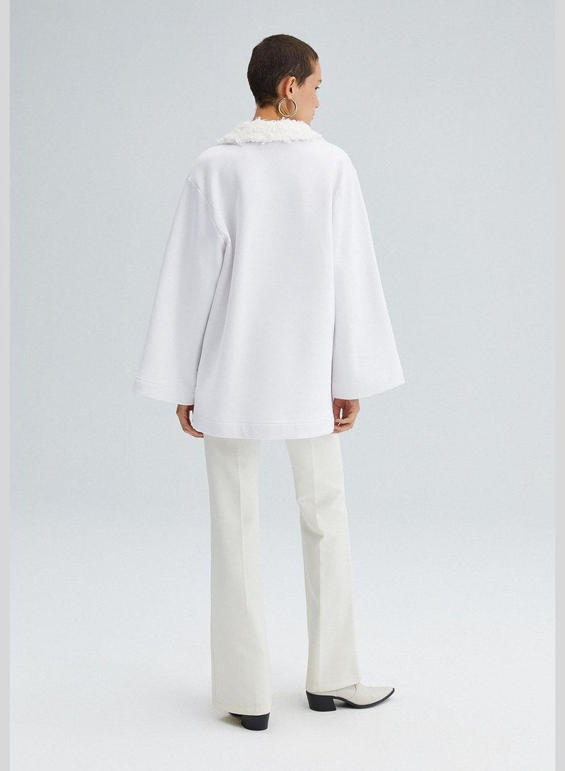 توتشي سويت شيرت بياقة من الفرو الصناعي - Image 4