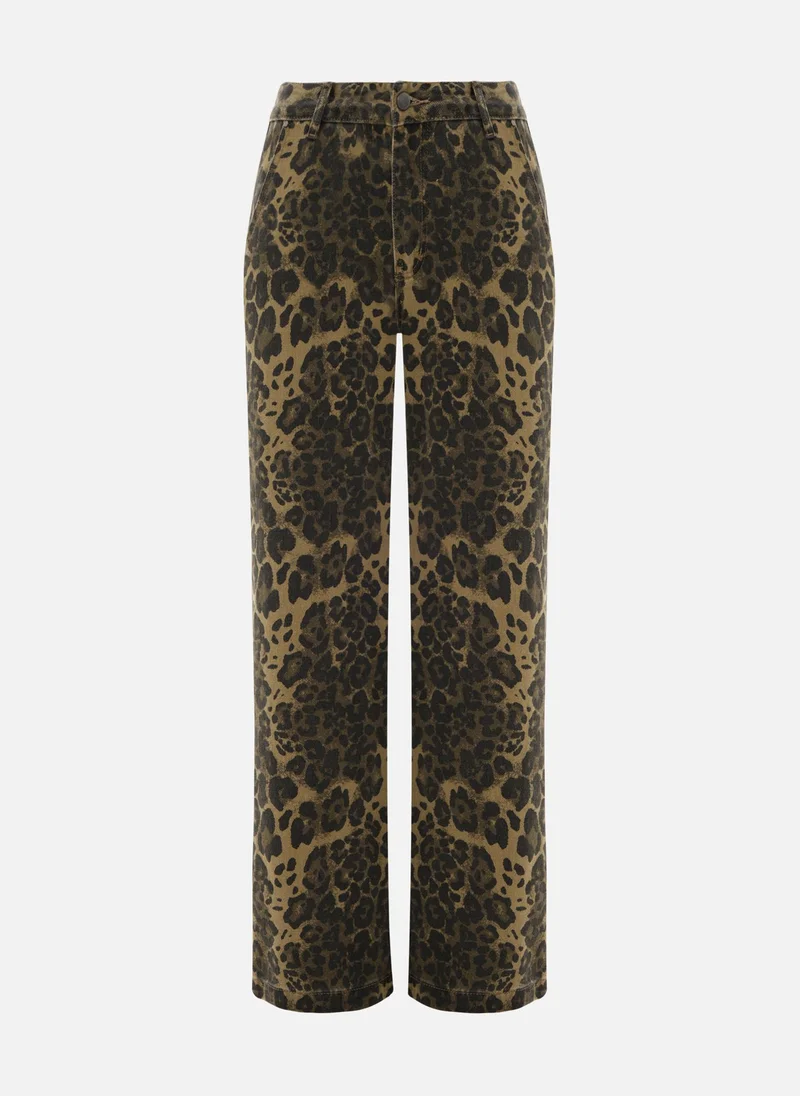 Lichi Straight jeans with leopard print