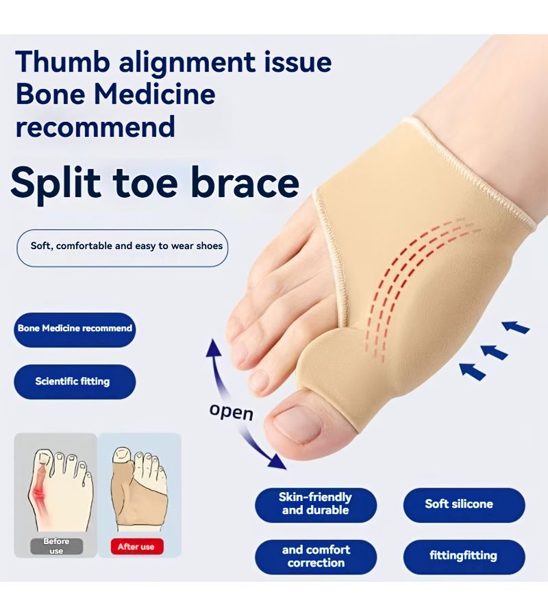 Gray Silicone Toe Separator for Big Toe Positioning Day Night Wear Foot Health - Image 2