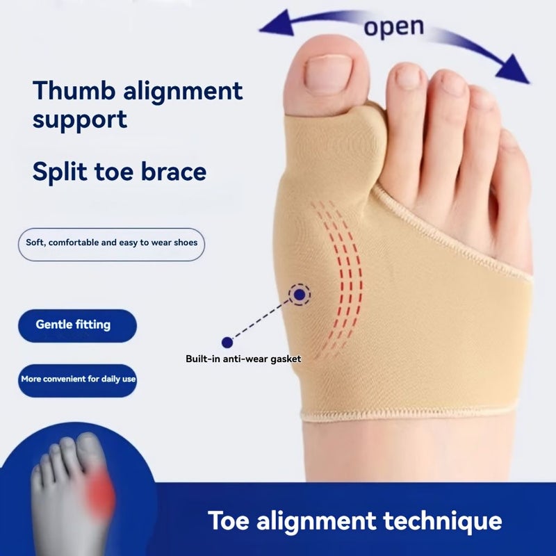 Gray Silicone Toe Separator for Big Toe Positioning Day Night Wear Foot Health - Image 1