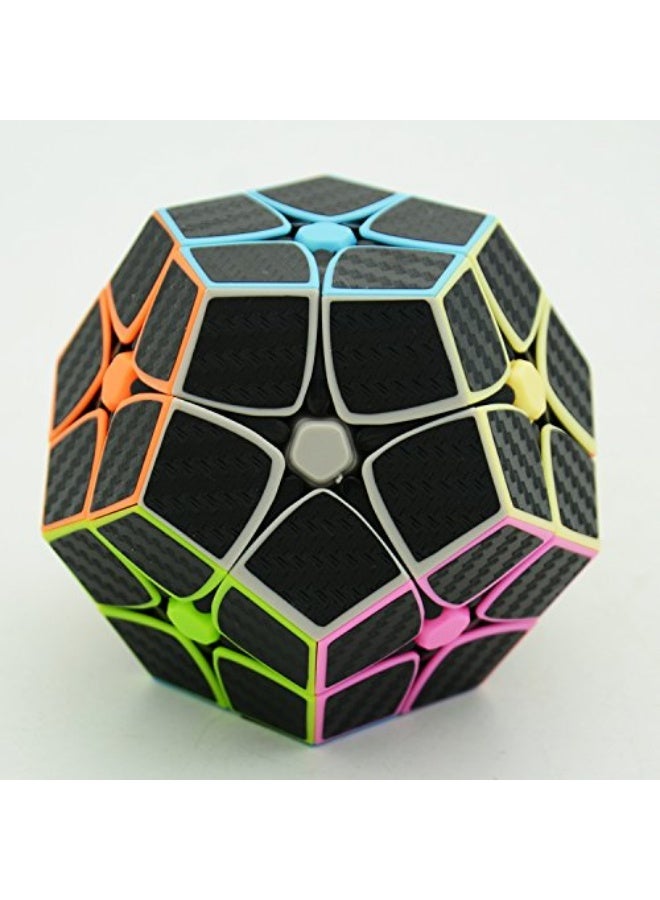 CuberSpeed Phantom Carbon Fiber Sticker 2x2 Megaminx stickerless Magic Cube Kilominx 2x2 with Black Sticker Speed Cube - Image 2