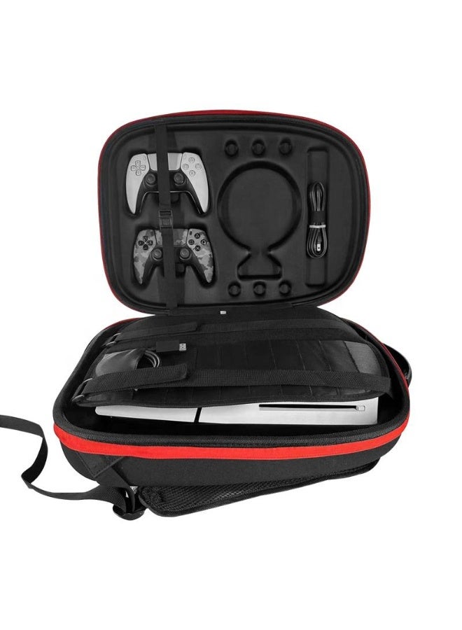 epicarma PS5 / PS5 Slim / PS5 Pro Travel Backpack Hard Shell Carrying Case – Large Capacity PlayStation 5 Console Storage Bag for 2 Controllers, PS Portal, Gaming Accessories Protective Backpack for PS5 - Image 5