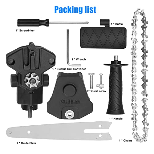 Sunydog Electric Chainsaw Attachment, 6 Inch Electric Drill Attachment, Woodworking Cutting Tool Accessories for Wood Cutting Tree Trimming, Household Garden Use, for 6-13mm 3-jaw Collet Drill - Image 3