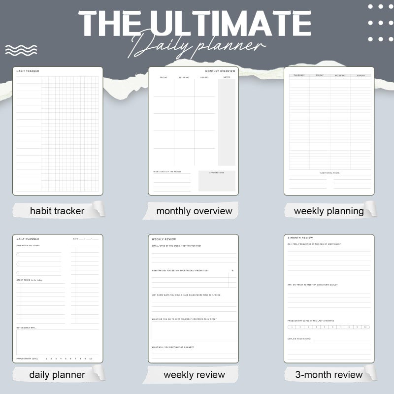Jaloro Productivity 2026 Planner Undated Daily Weekly Monthly Time Management & Organization Goal Achievement for Professionals & Students Workers(Black) - Image 4