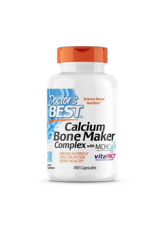 Doctor's Best Calcium Bone Maker Complex with MCHCal, Supports Bone Health, Muscular, Skeletal & Vascular Health, 180 Caps - Image 1
