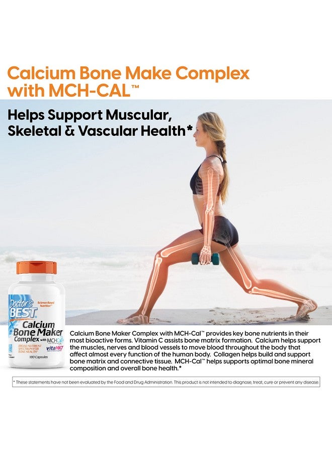 Doctor's Best Calcium Bone Maker Complex with MCHCal, Supports Bone Health, Muscular, Skeletal & Vascular Health, 180 Caps - Image 2