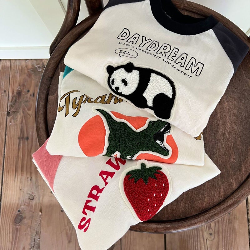 Cotton New Children'S T-Shirt Boy'S Long Sleeve Cartoon Pic Cartoon Girl'S Baby'S Base Color-Matching Top - Image 2