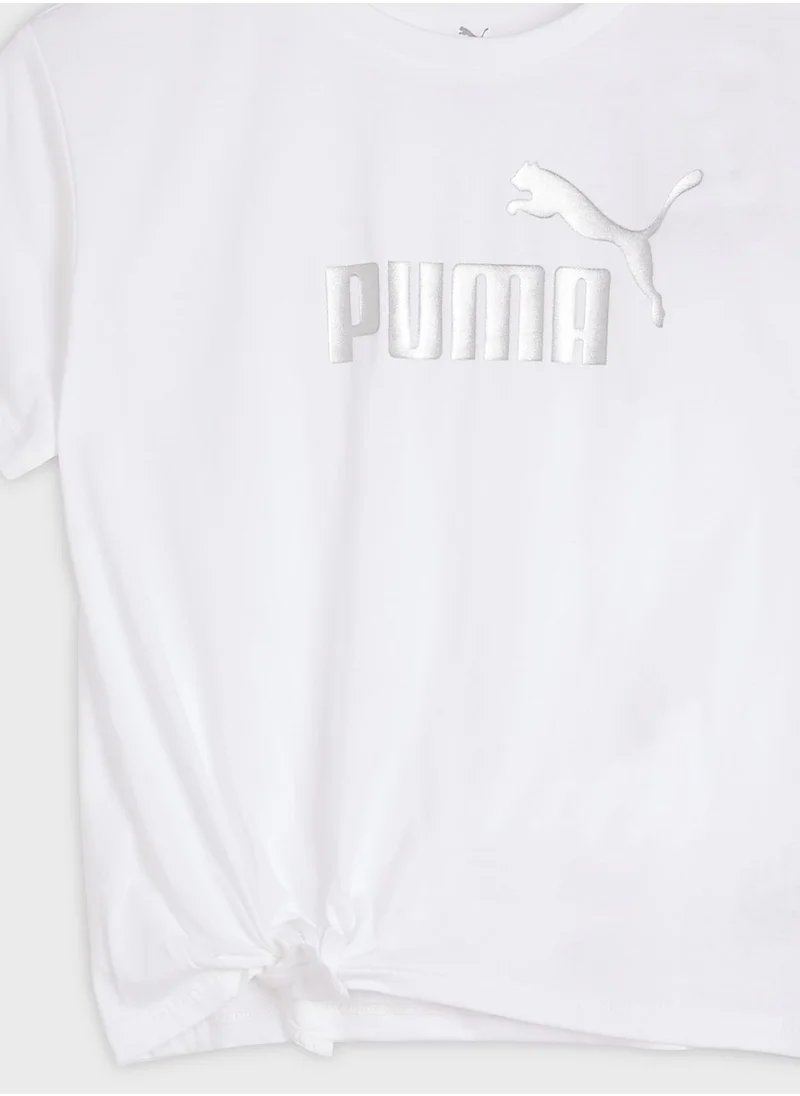 PUMA Youth Essential Logo Knotted T-Shirt