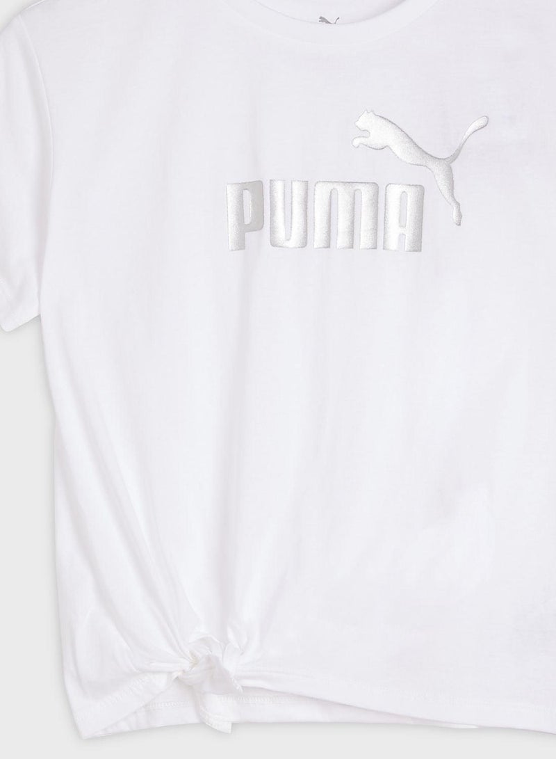 PUMA Youth Essential Logo Knotted T-Shirt - Image 3