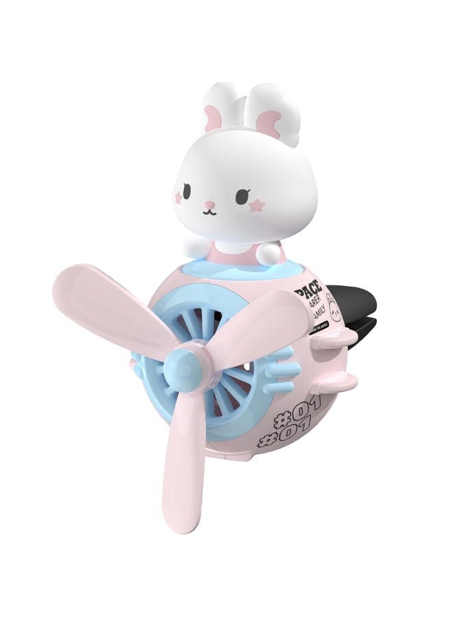 Yokosea Car Air Fresheners Pilot Rabbit Cute Car Diffuser Rotating Propeller Cartoon Automotive Air Outlet Fan Creative Car Perfume Decoration Automotive Air Fresheners for Cars (Pilot Rabbit) - Image 1