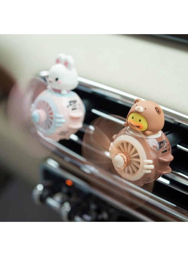 Yokosea Car Air Fresheners Pilot Rabbit Cute Car Diffuser Rotating Propeller Cartoon Automotive Air Outlet Fan Creative Car Perfume Decoration Automotive Air Fresheners for Cars (Pilot Rabbit) - Image 3