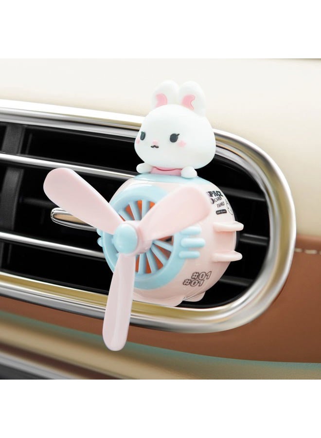 Yokosea Car Air Fresheners Pilot Rabbit Cute Car Diffuser Rotating Propeller Cartoon Automotive Air Outlet Fan Creative Car Perfume Decoration Automotive Air Fresheners for Cars (Pilot Rabbit) - Image 2