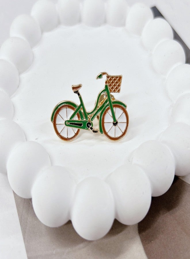 Cykdohy Novelty Bicycle Enamel Pin Brooch for Women Girls Boys Funny Creative Green Bike Brooches Cute Stylish Cartoon Vehicle Lapel Pins Badge Clothes Backpack Jackets Suits Coats Jewelry Accessories Gifts (Bicycle) - Image 2