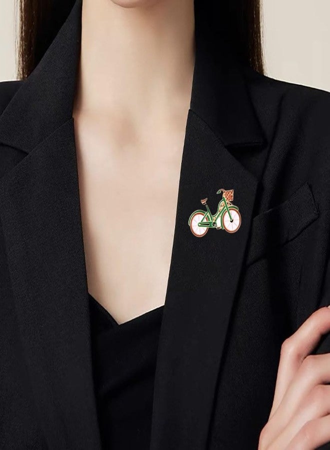 Cykdohy Novelty Bicycle Enamel Pin Brooch for Women Girls Boys Funny Creative Green Bike Brooches Cute Stylish Cartoon Vehicle Lapel Pins Badge Clothes Backpack Jackets Suits Coats Jewelry Accessories Gifts (Bicycle) - Image 5