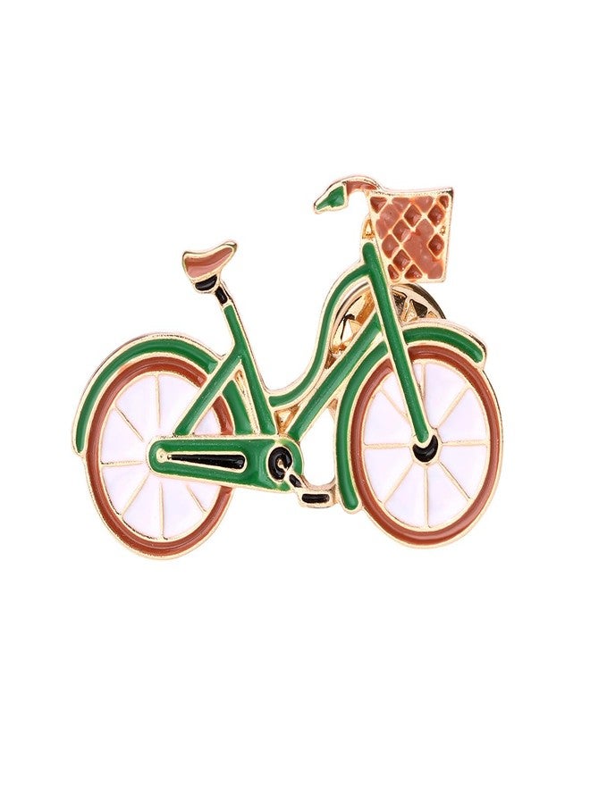 Cykdohy Novelty Bicycle Enamel Pin Brooch for Women Girls Boys Funny Creative Green Bike Brooches Cute Stylish Cartoon Vehicle Lapel Pins Badge Clothes Backpack Jackets Suits Coats Jewelry Accessories Gifts (Bicycle) - Image 1
