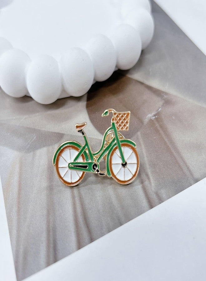 Cykdohy Novelty Bicycle Enamel Pin Brooch for Women Girls Boys Funny Creative Green Bike Brooches Cute Stylish Cartoon Vehicle Lapel Pins Badge Clothes Backpack Jackets Suits Coats Jewelry Accessories Gifts (Bicycle) - Image 3
