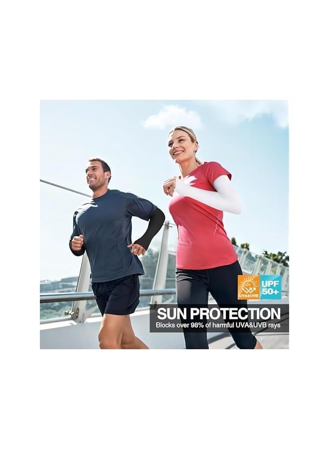 PROMASS Arm Sleeve UV Protection Cooling Breathable Arm Sleeve, 3 Pair Sun Protective Moisture Wicking Gloves with Finger Hole to Cover Arms for Cycling,Driving,Outdoor Sports for Men & Women - Image 2