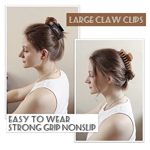 Vsiopy 6pcs Medium Large Matte Square Claw Hair Clips for Women: Versatile Styling for Thick & Thin Hair - Image 3