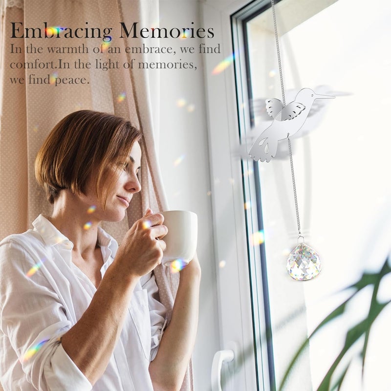 Mooncraftlogy Hummingbird Memorial Gifts for Loss of Loved One, Unique Sympathy Gift Idea Clear Crystal Window Suncatcher, Rainbow Bereavement Grief Gift Box for Loss of Mom Dad Husband Son Daughter - Image 5