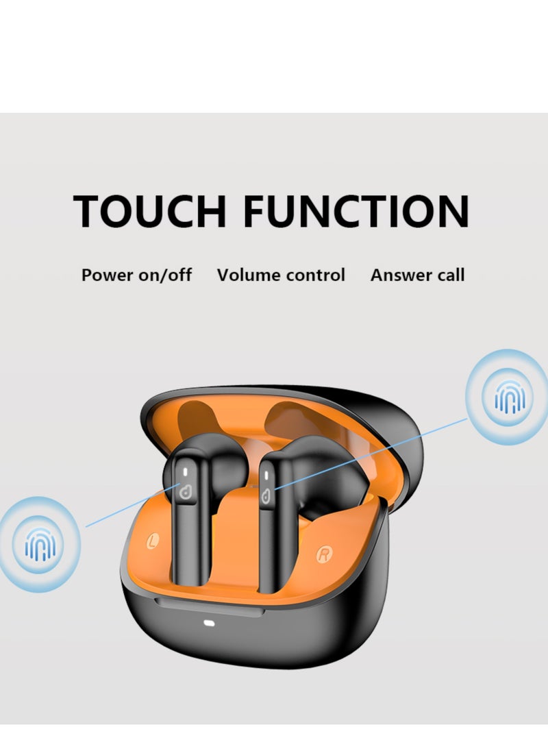 Dawlink Wireless Earbuds with Noise Cancellation, Quad Mics, ENC Technology, Bluetooth TWS Earphones for Android & iPhone