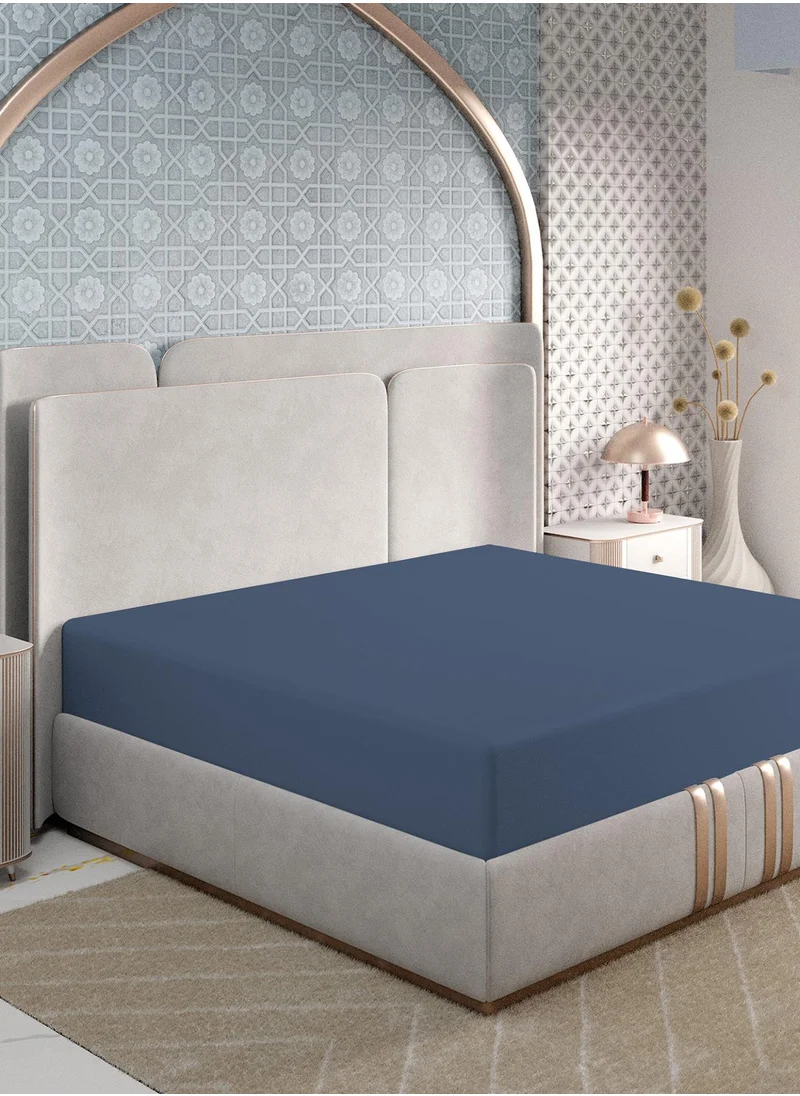 حس اللون Color Sense 200 TC Fitted Sheet Navy