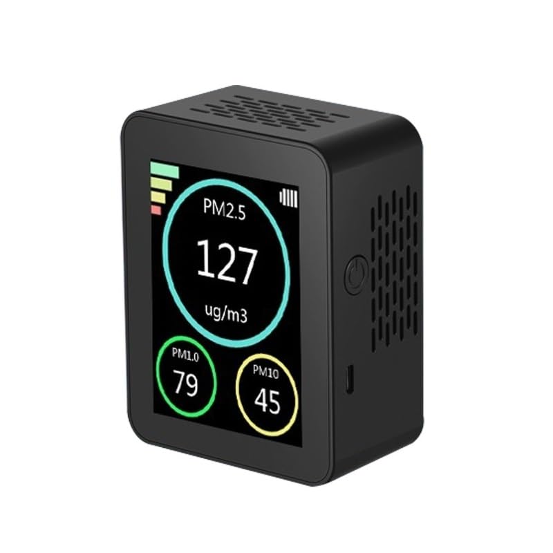 كاشف جودة الهواء، PM2.5، مراقب جزيئات الضباب، كشف جزيئات الغبار المركزة، أدوات الهواء PM2.5 PM1.0 PM10 (أسود) - Image 1